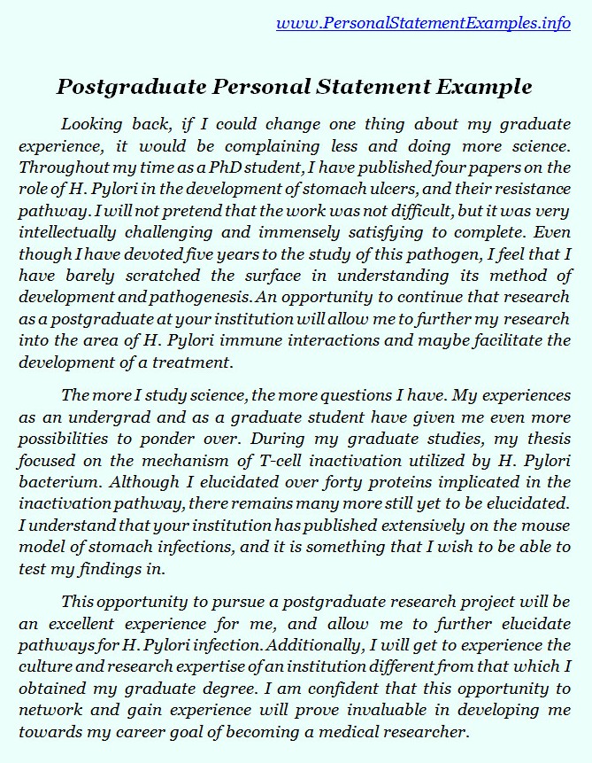 phd personal statement example