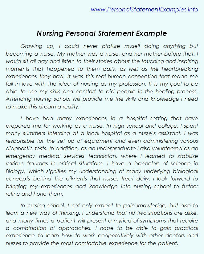 child nursing personal statement guide