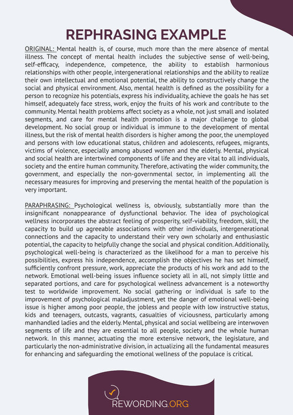 Rephrasing Examples by AcademicParaphrasing on DeviantArt