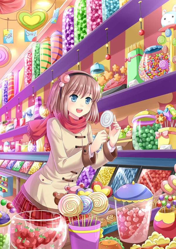 Candy shop 3. Девочка со сладостями.