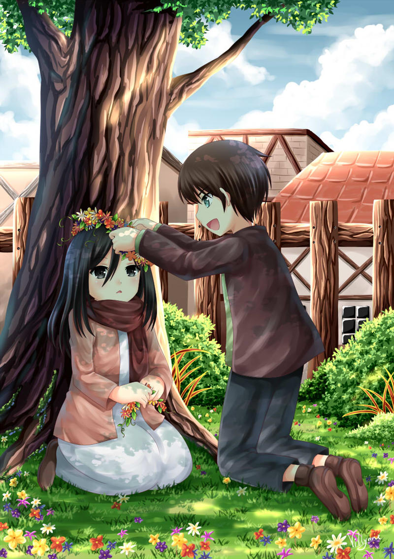 lil Mikasa and Eren