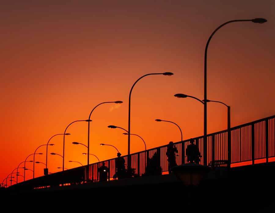 silhouettes at sunset