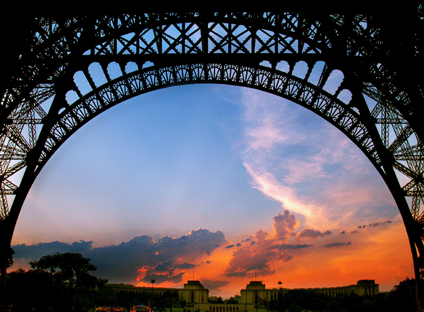 by the Eiffel tower