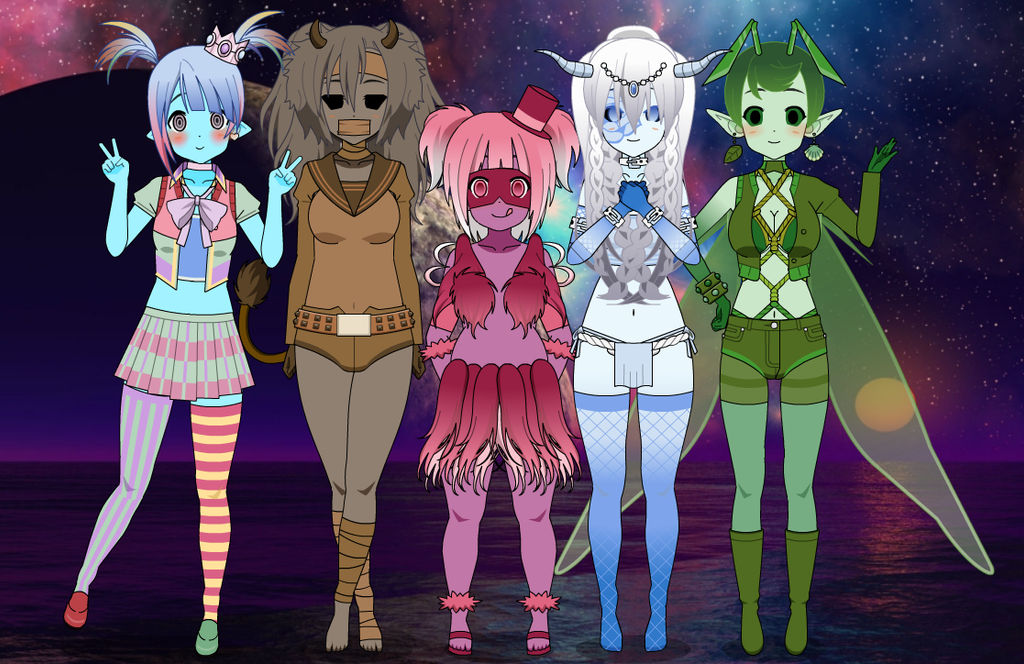 Female Alien Races Deviantart Alien Girls by MooTheHedgedog on DeviantArt