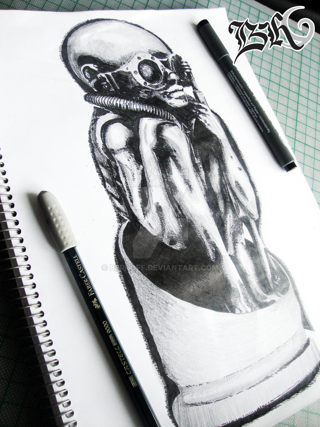 sketch of Birth machine bullet (H.R. Giger)