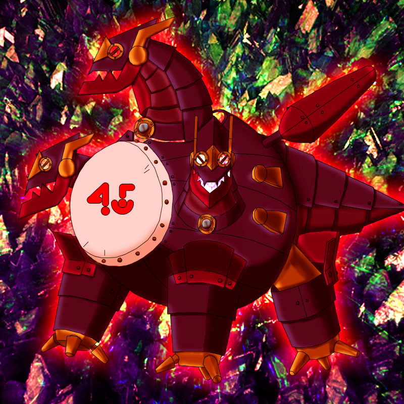 Number 45: Neo Googly-Eyes Drum Dragon Artwork