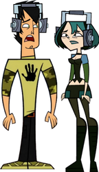 Gwen and Trent With Headphone - Total Drama PNG