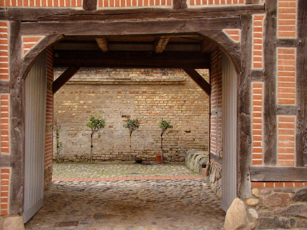 Entrance House Backyard Bricks and Framework