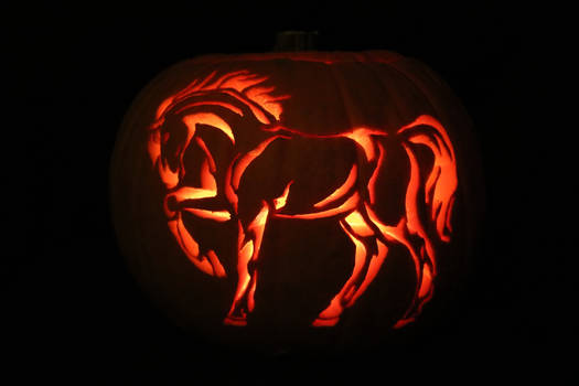 Halloween pumpkin horse
