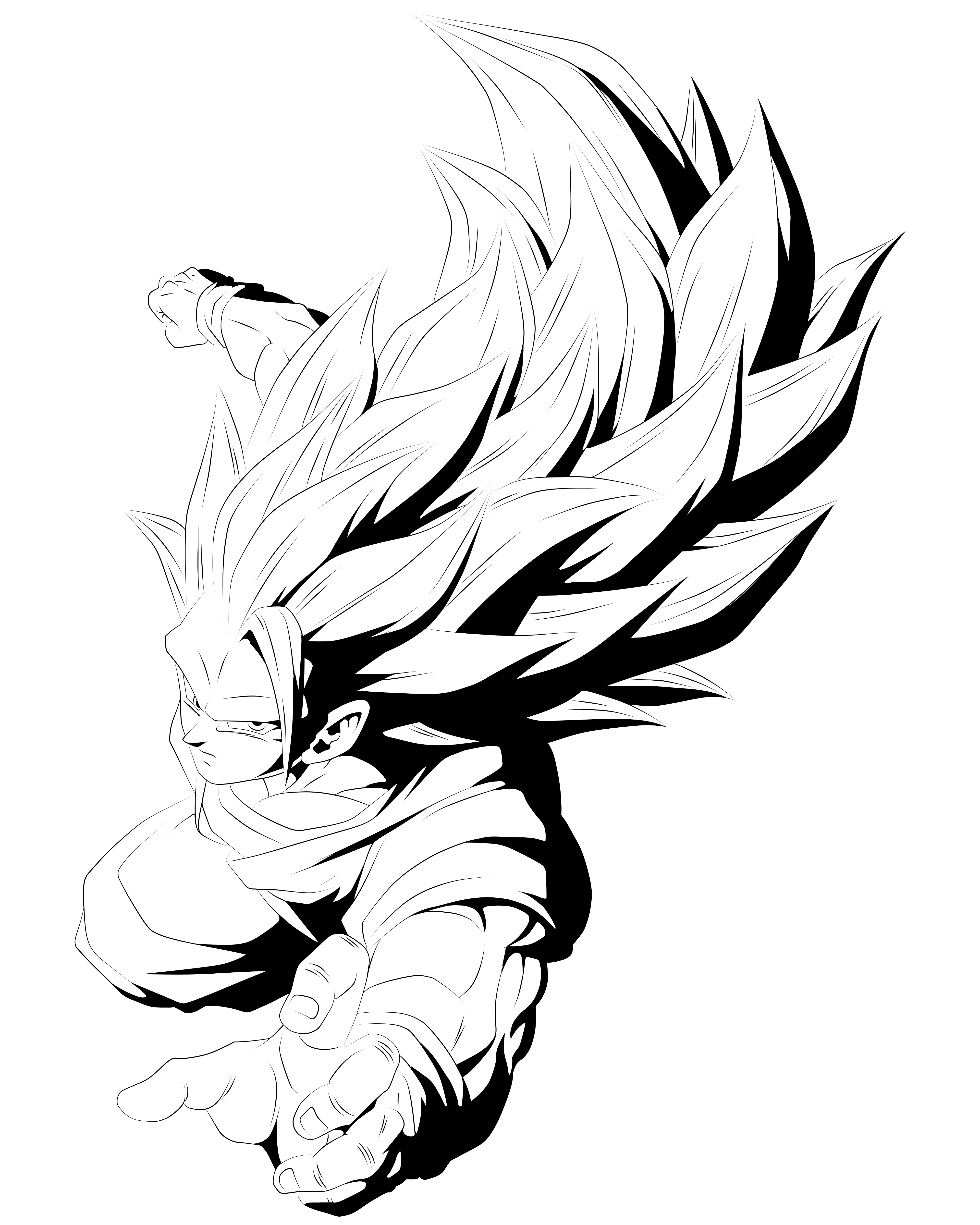 Super Saiyayin 3 Son Goku (LineArt 3 LR)