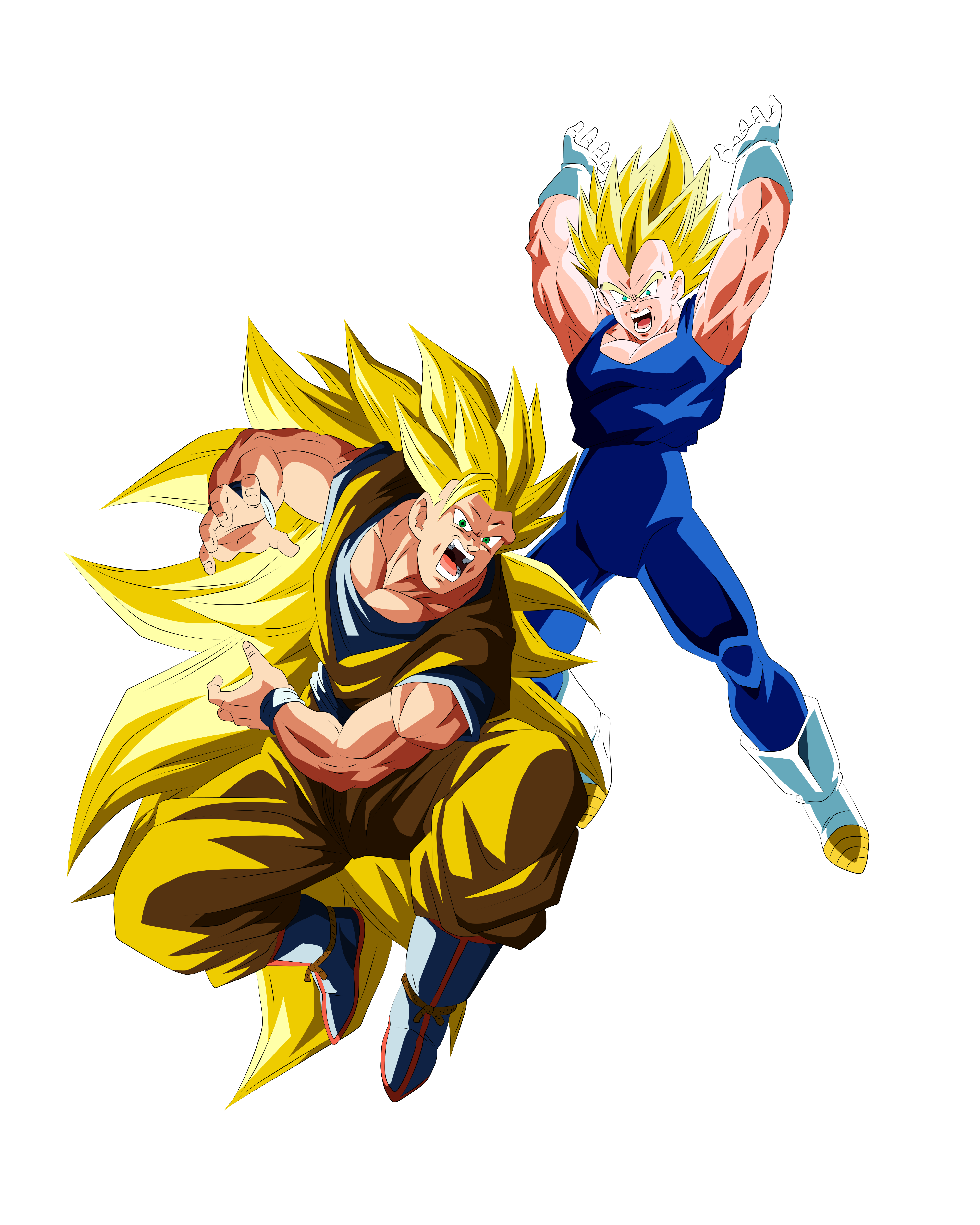 FIS UR SSJ3 Son Goku y SSJ2 Vegeta (Render HD) by KirotoBlack on DeviantArt