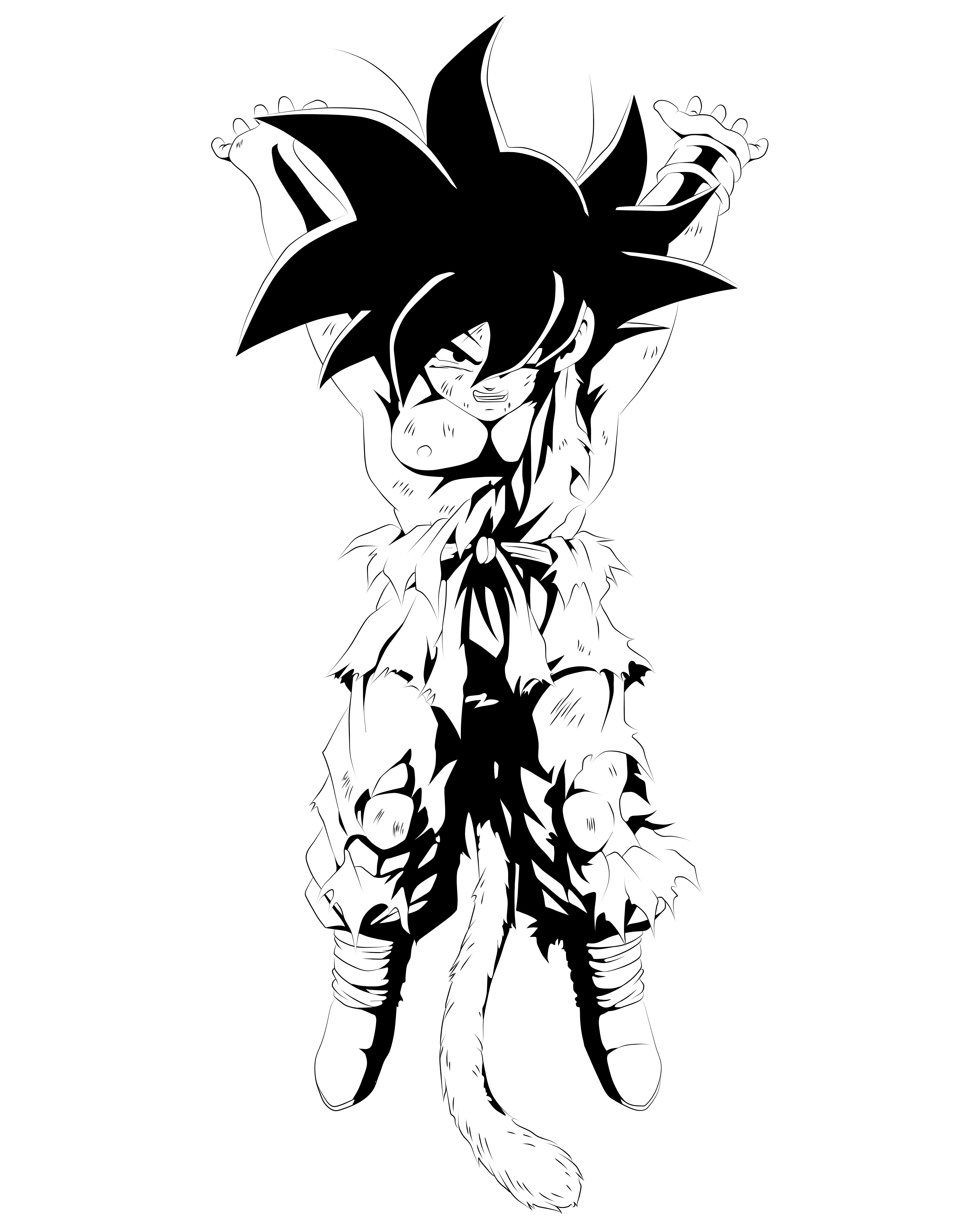 Goku Super Saiyan 5 Lineart by ChronoFz on DeviantArt