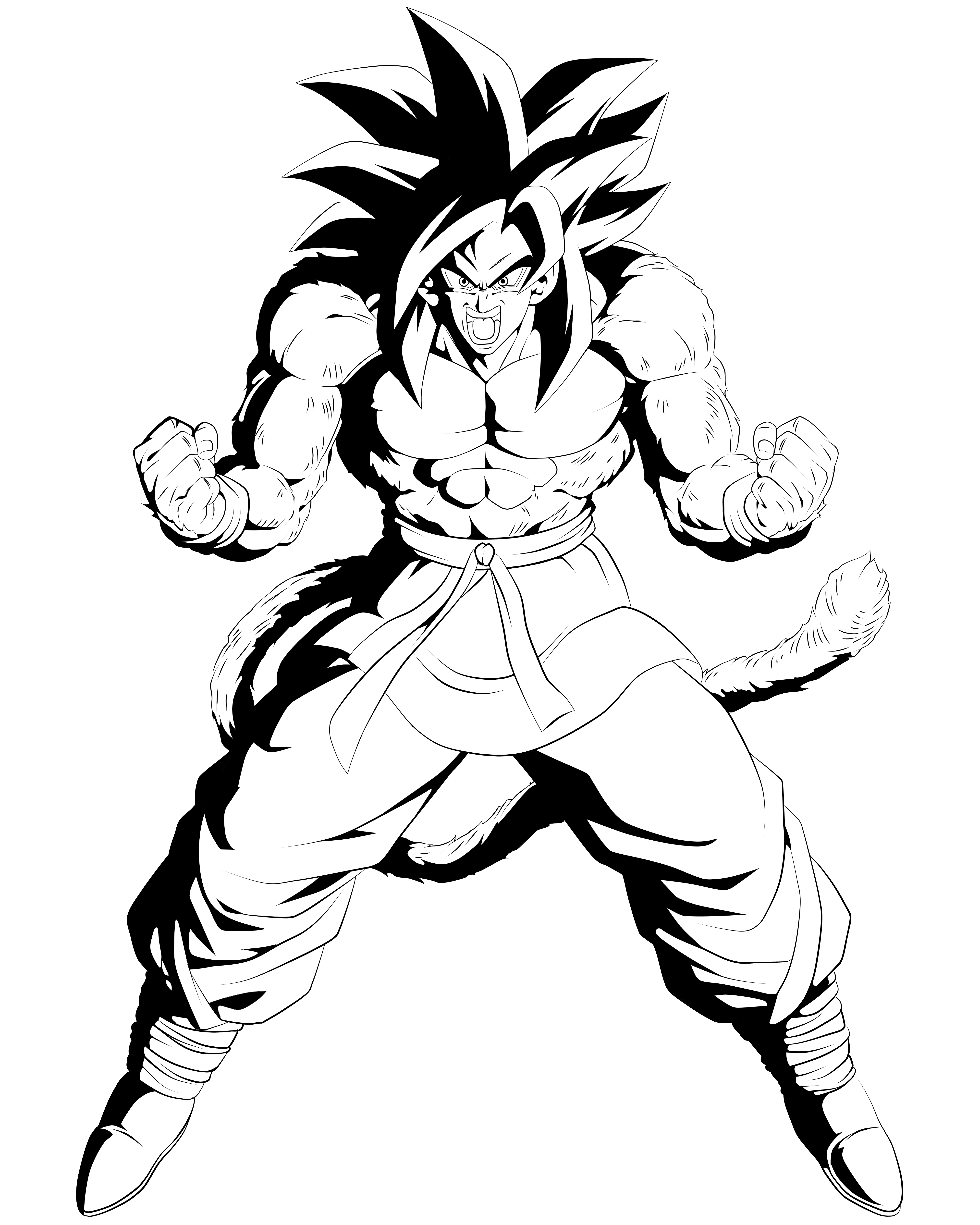 Maximo Poder Super Saiyayin 4 Goku GT LR (LineArt)