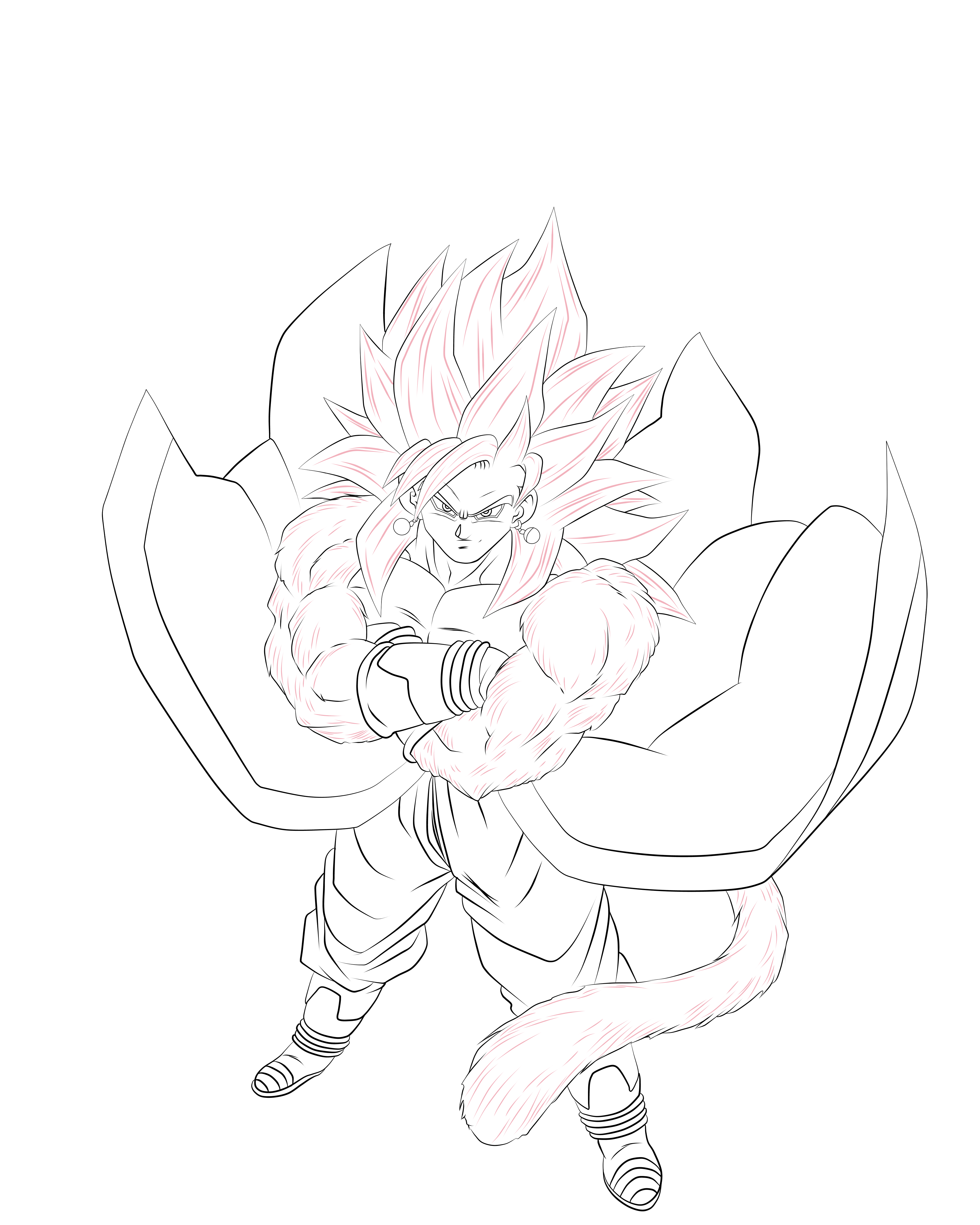 Super Saiyayin 4 Ascendido Xeno Rohakku (LineArt)