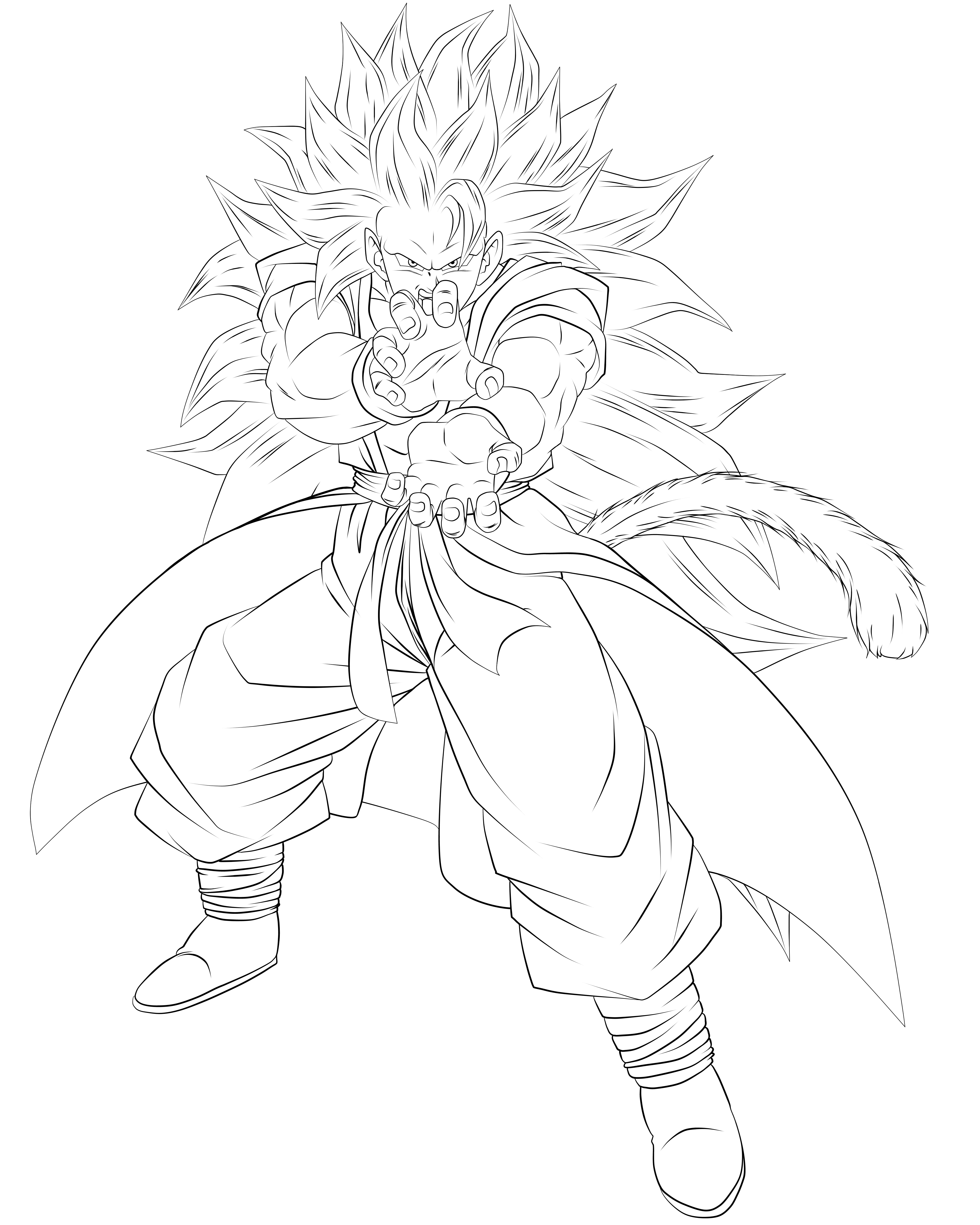 Super Saiyayin 3 Son Kohaku (LineArt 2)