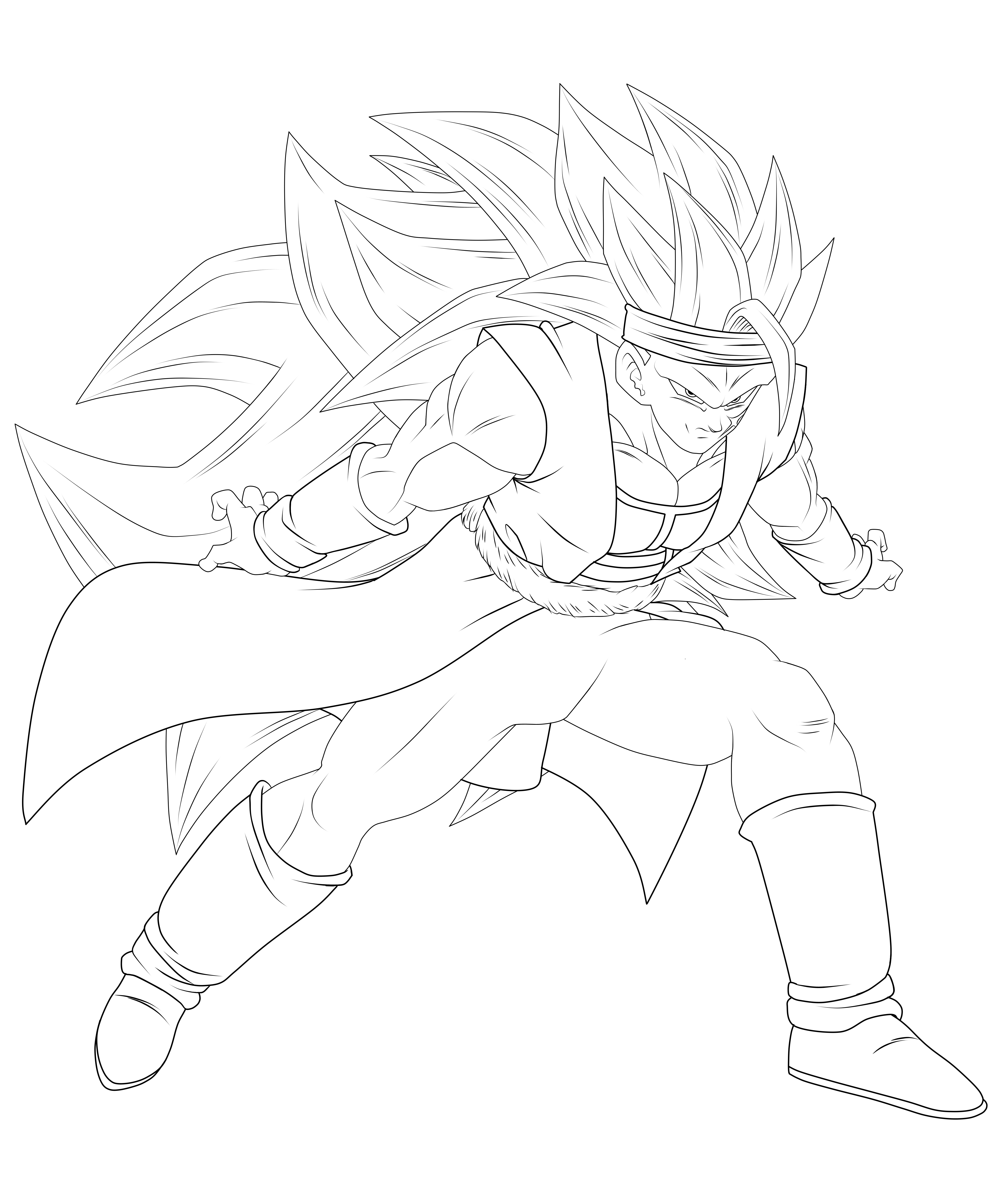 Super Saiyayin 3 Xeno Bardock (LineArt)