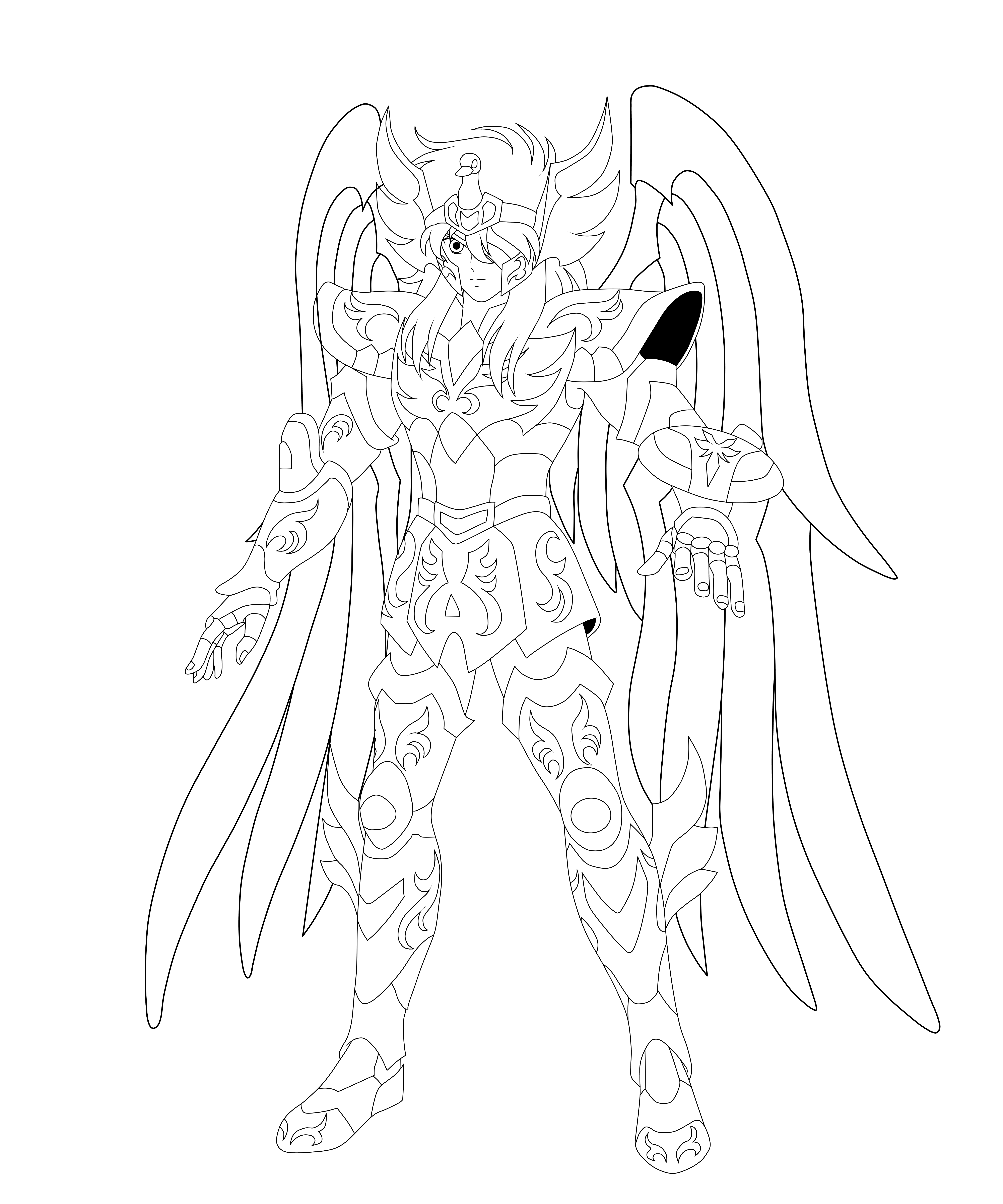 Cygnus Hyoga God Cloth (LineArt)