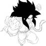 Gogeta Super Saiyajin 4 (LineArt)