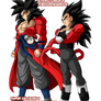 SSJ4 Xeno Goku y Xeno Vegeta