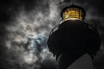 Lightstation Hatteras with Flirtatious Moon by AugenStudios