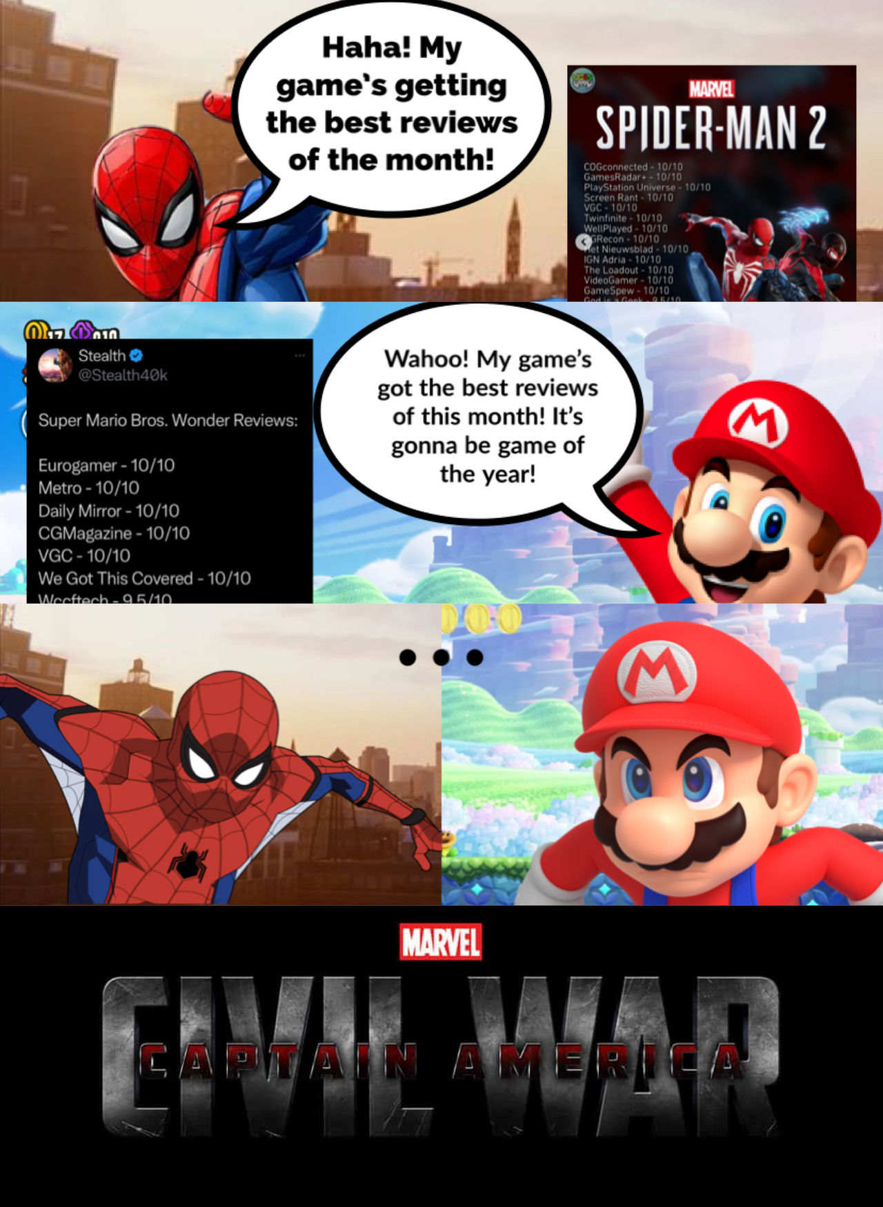 Spider Man 2 vs Super Mario Wonder by SuperMemeMaker5 on DeviantArt