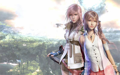 Lightning and Serah wallpaper.