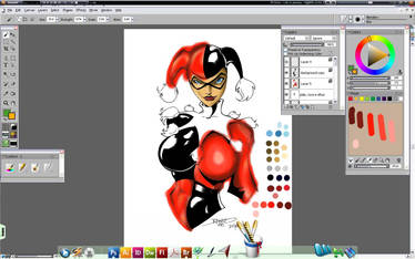 Harley Quinn color progress