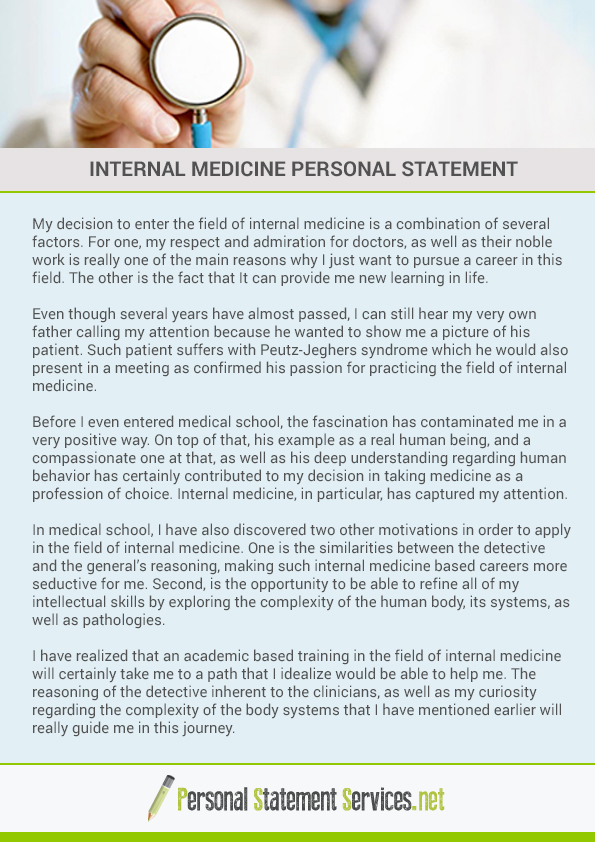Internal Medicine Personal Statement Medicine Personal Statement