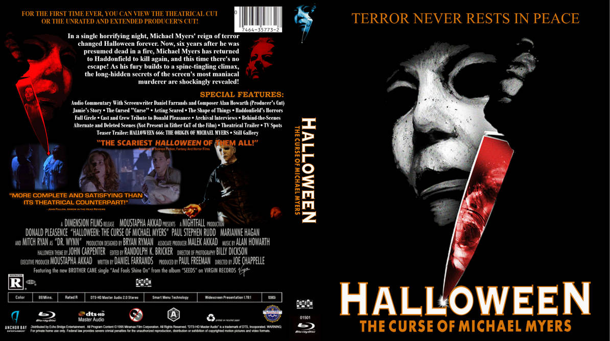 Halloween 6 (Producer's Cut) (1995) Bluray Cover by thathorrorjunkie Halloween 6 Producers Cut