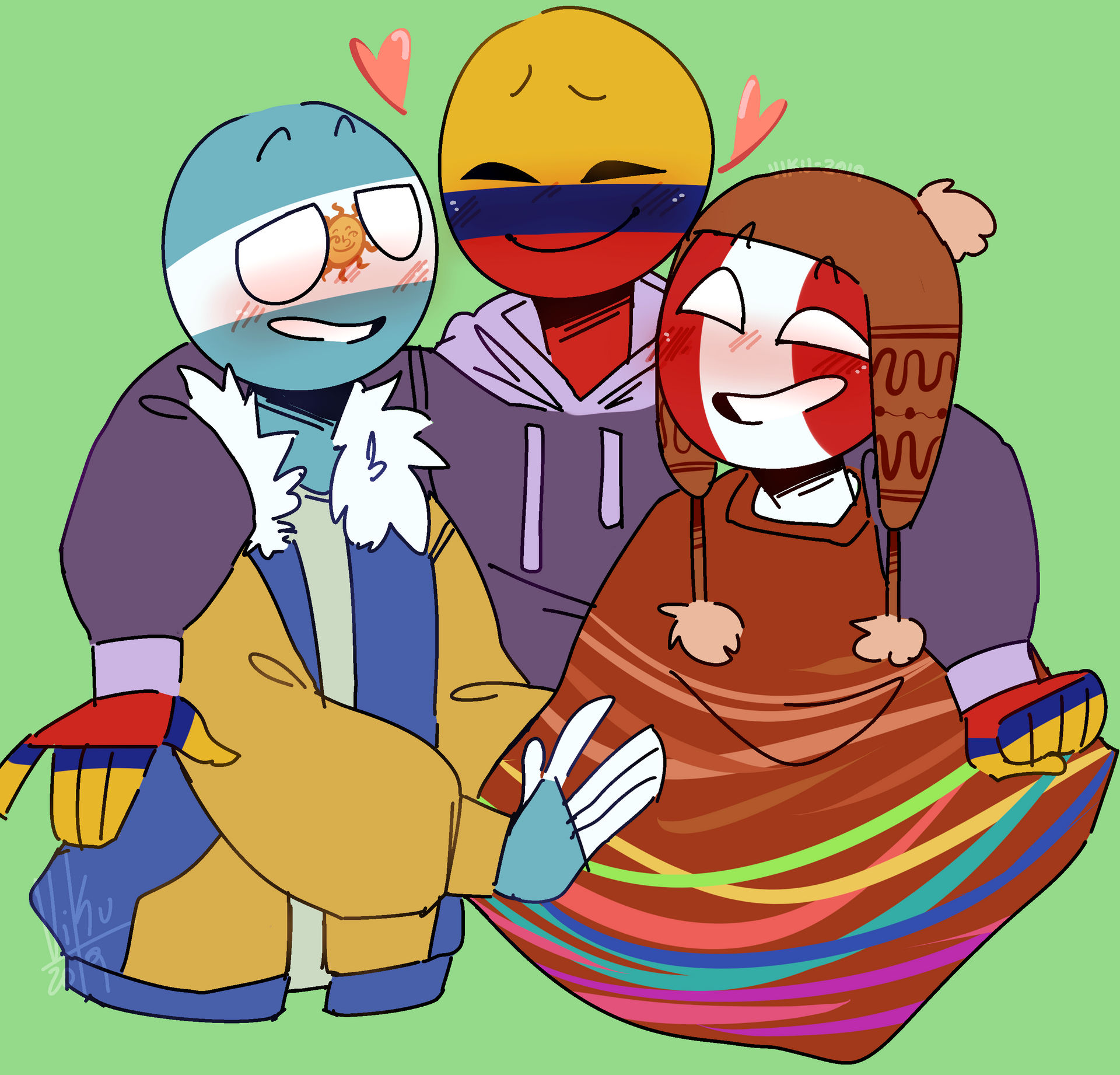 Countryhumans Argentina, Peru and Colombia by vikitoria150 on