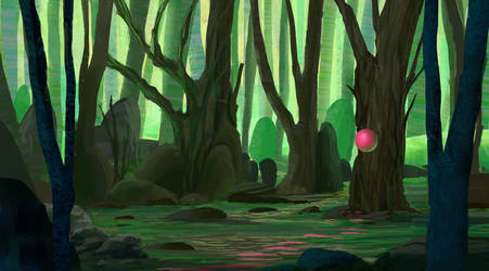 Pink in forest