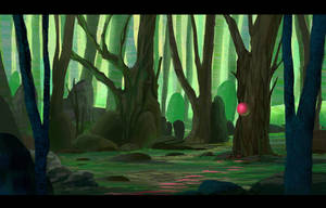 pink in forest