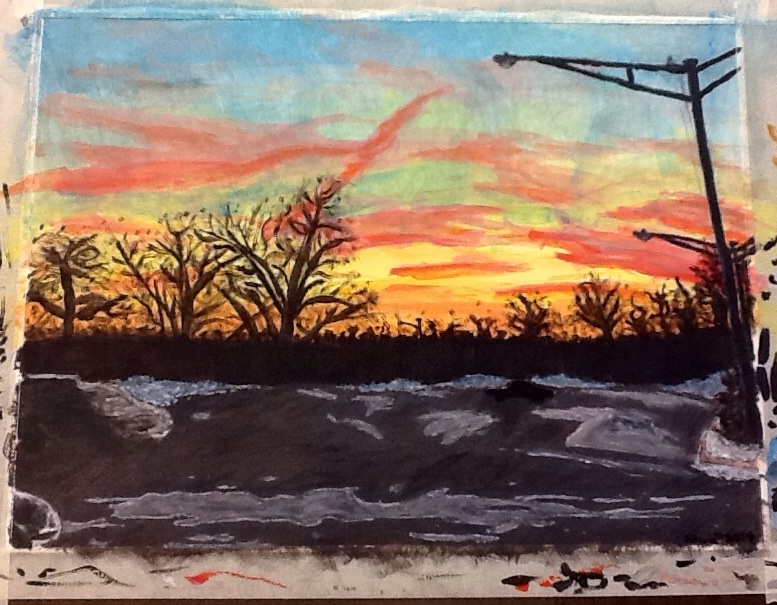 Sunset painting - finished-