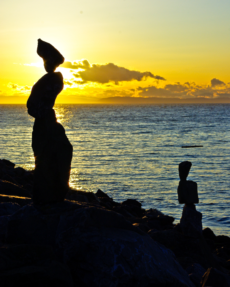 Sillouetted Stone Sentries, Gold Dusk