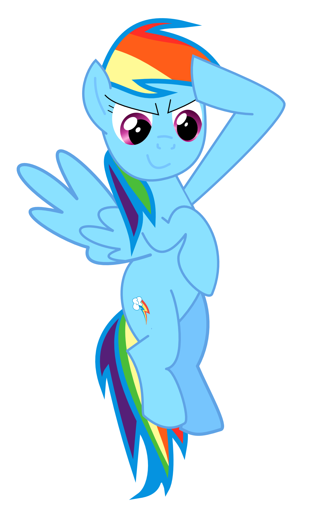 Rainbow Dash salutes