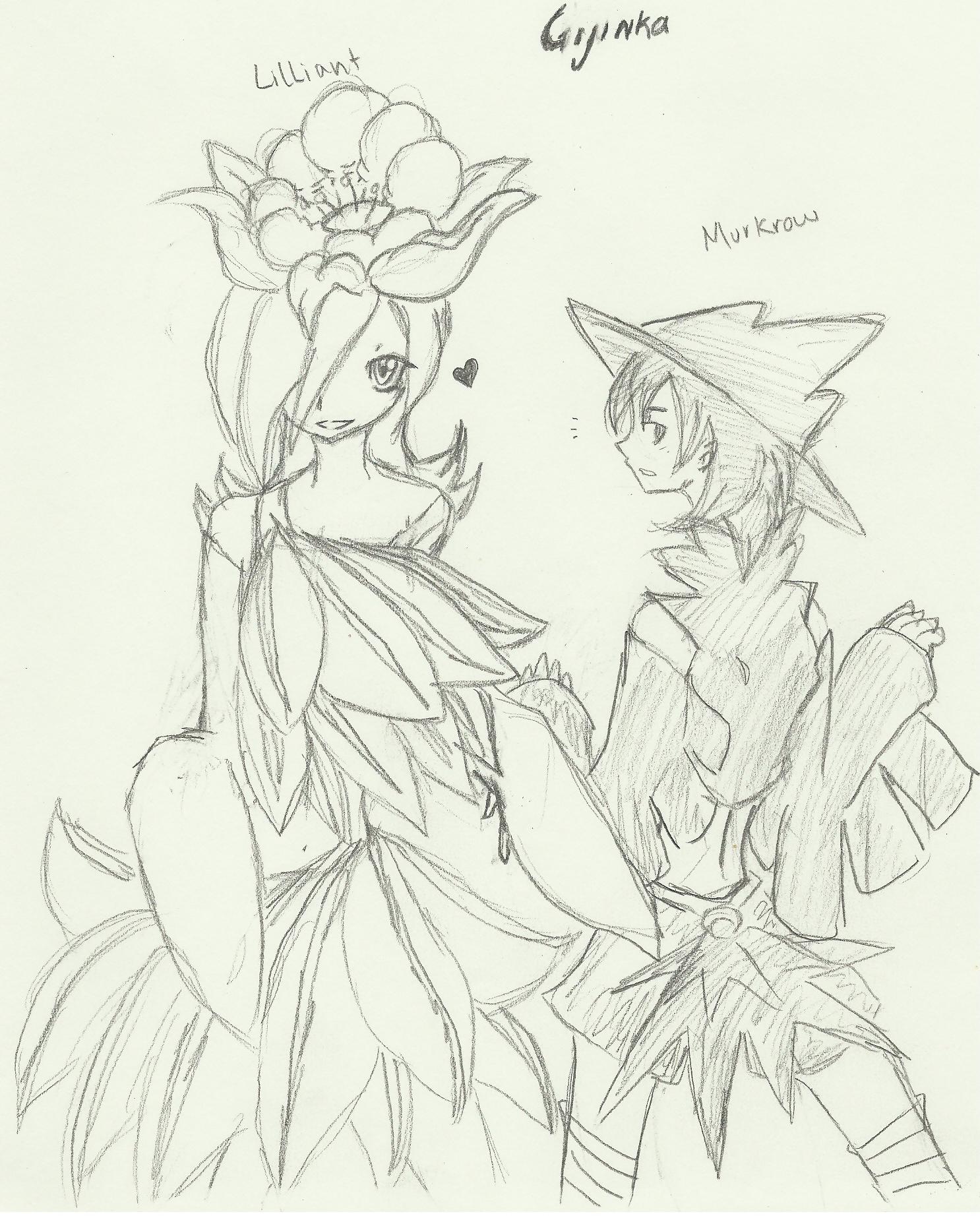 Gijinka: Lillant and Murkrow