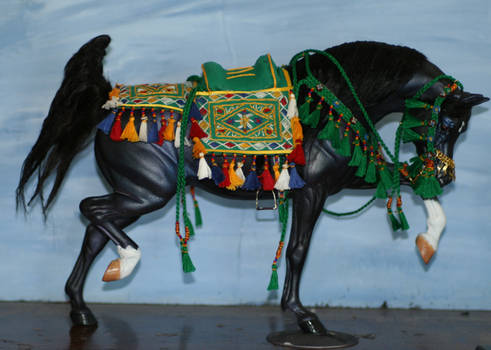 Green arab saddle set