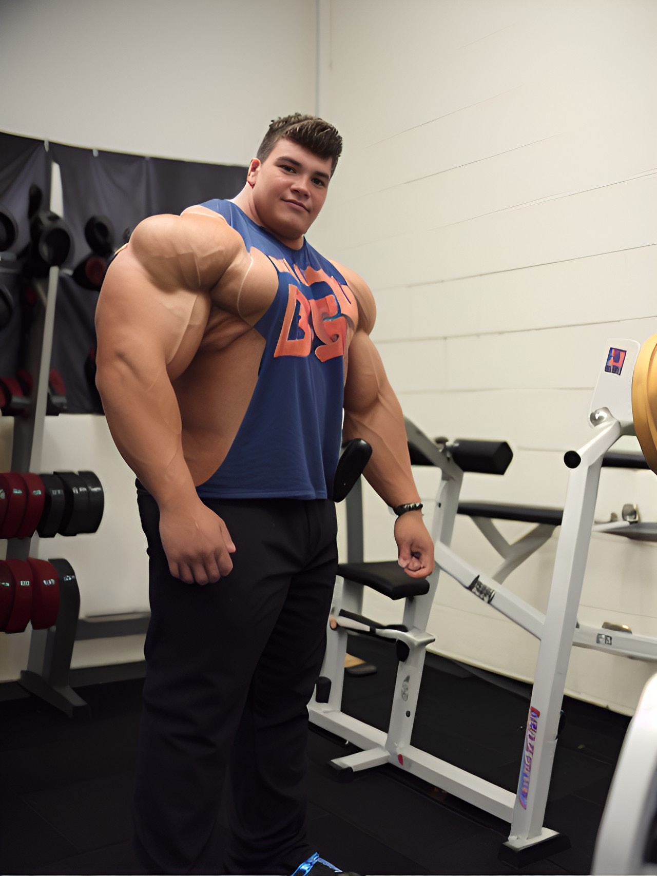 Damn, my huge Pecs are going to burst my Stringer by AI-Muslephantasies ...