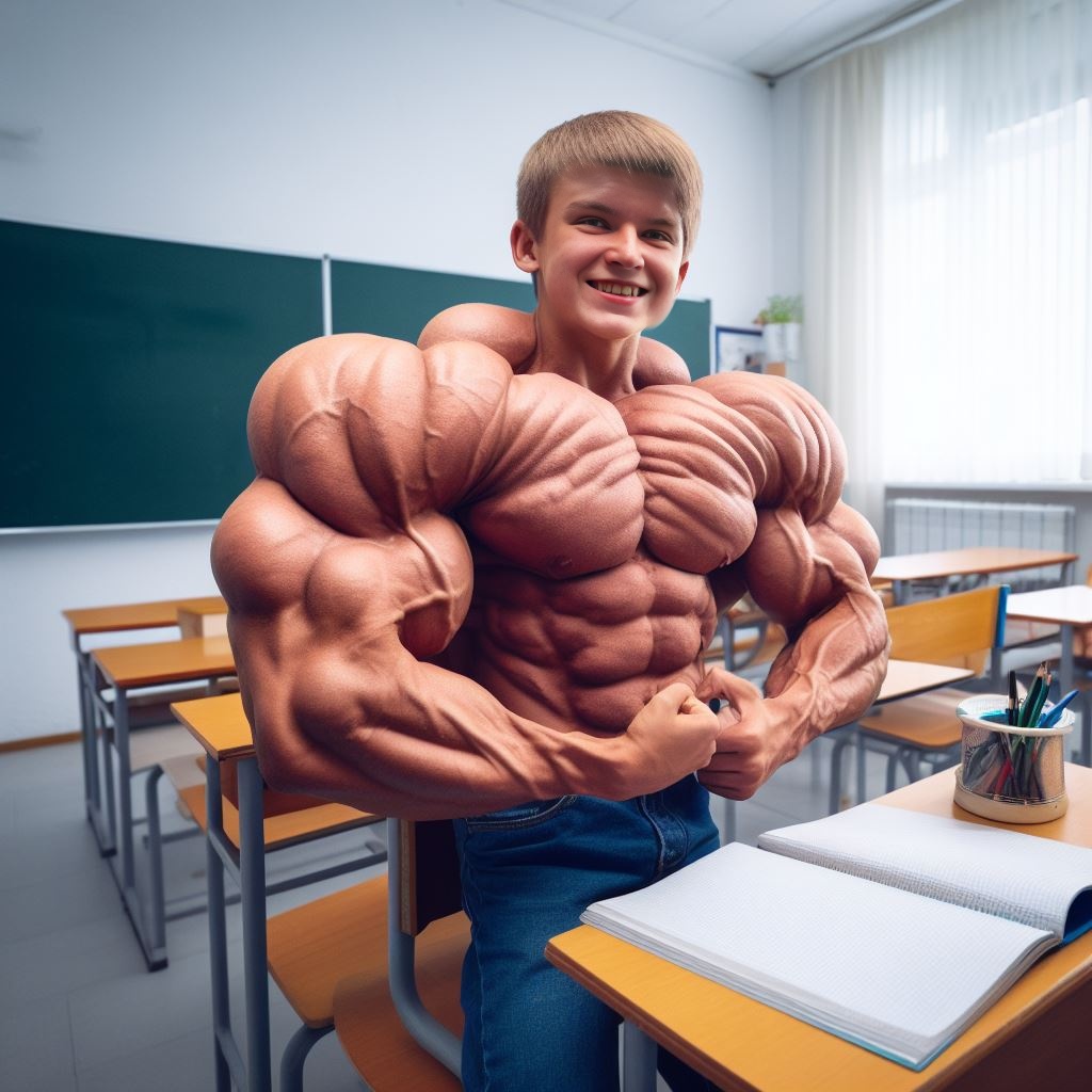 Muscle Man Math Welcome to Muscle High School (Part 10) by AI-Muslephantasies on DeviantArt