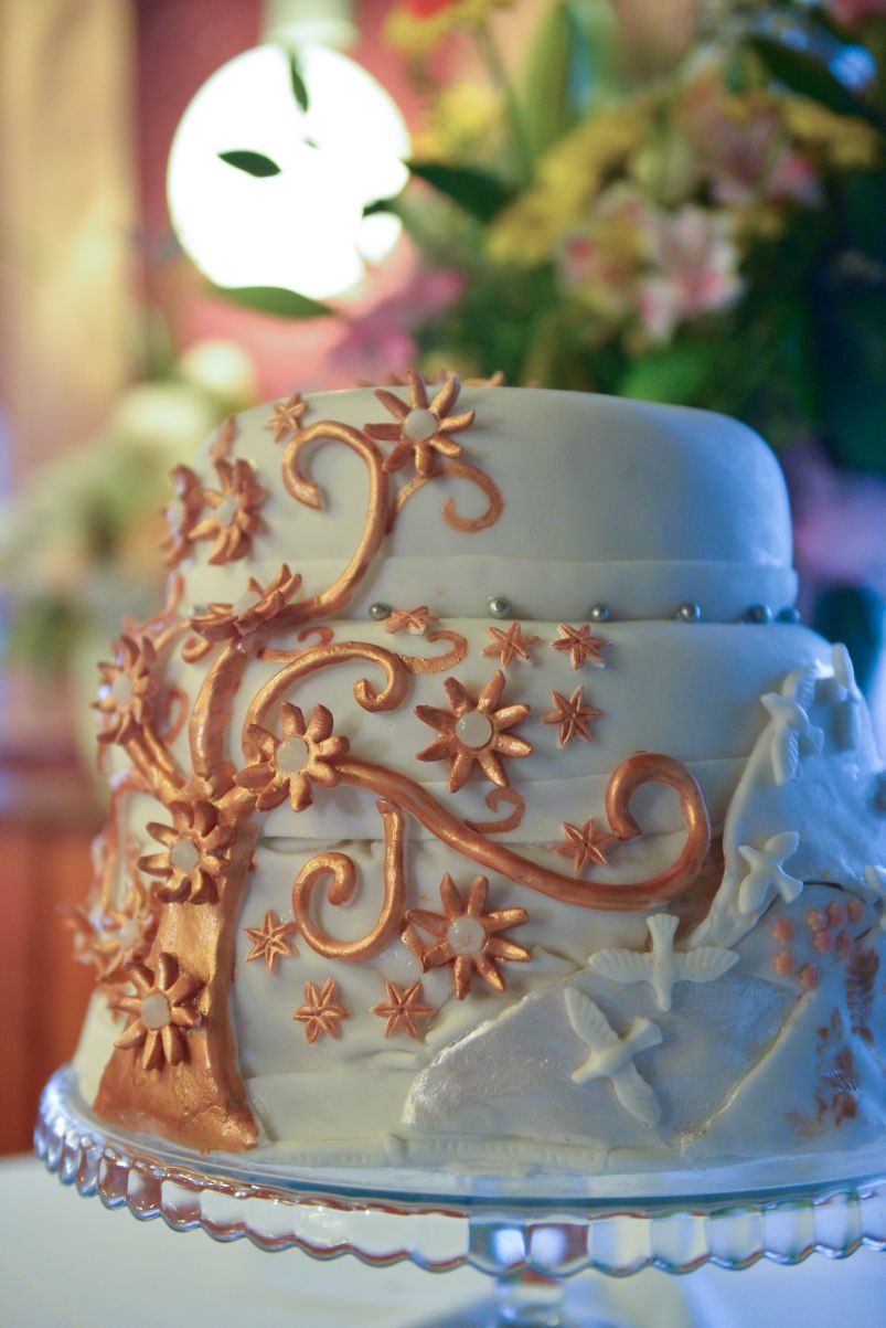 Golden and Silver Tree Cake