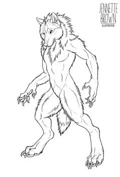 Free Standing Werewolf Lineart