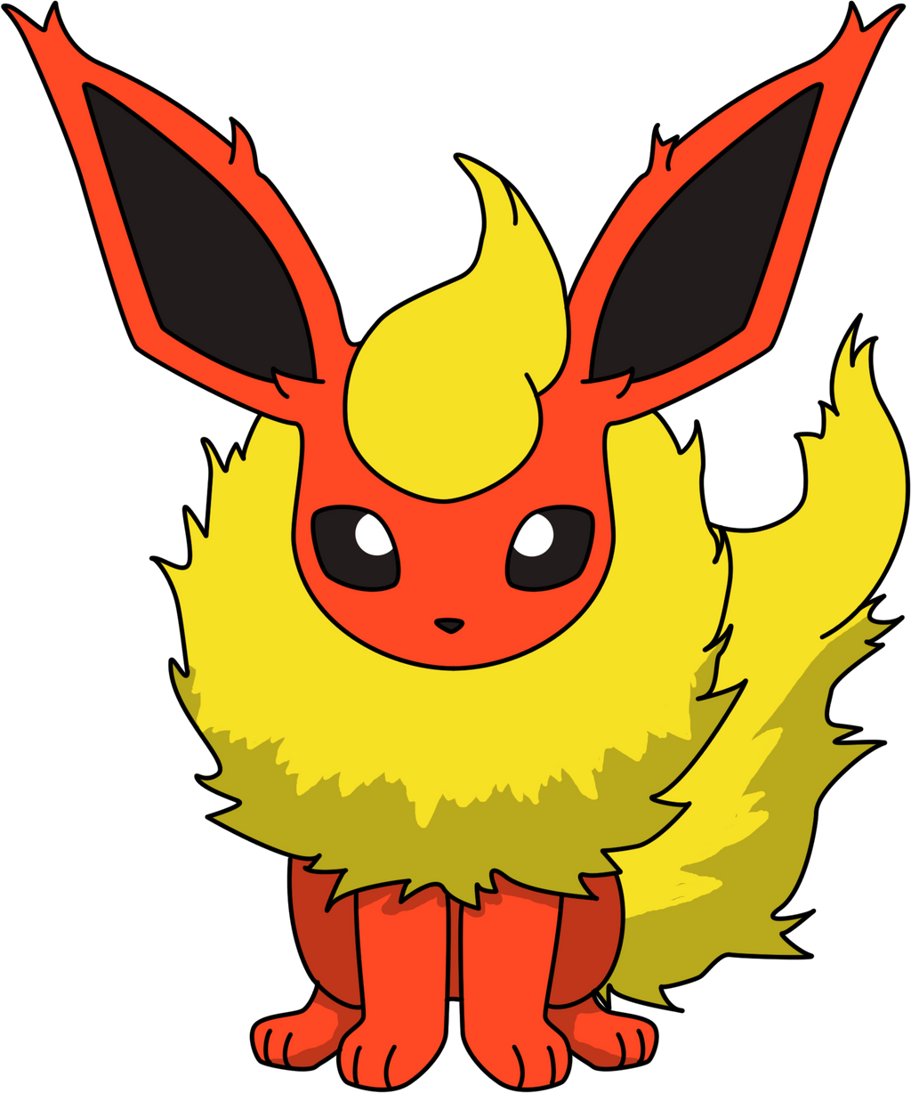 Flareon Sitting PNG by ProteusIII on DeviantArt