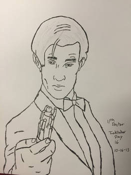 Inktober Day 16 The 11th Doctor 