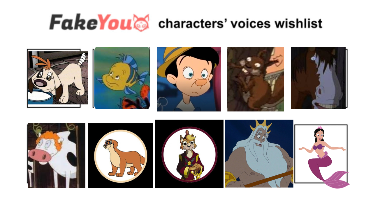 My very own FakeYou Characters Wishlist