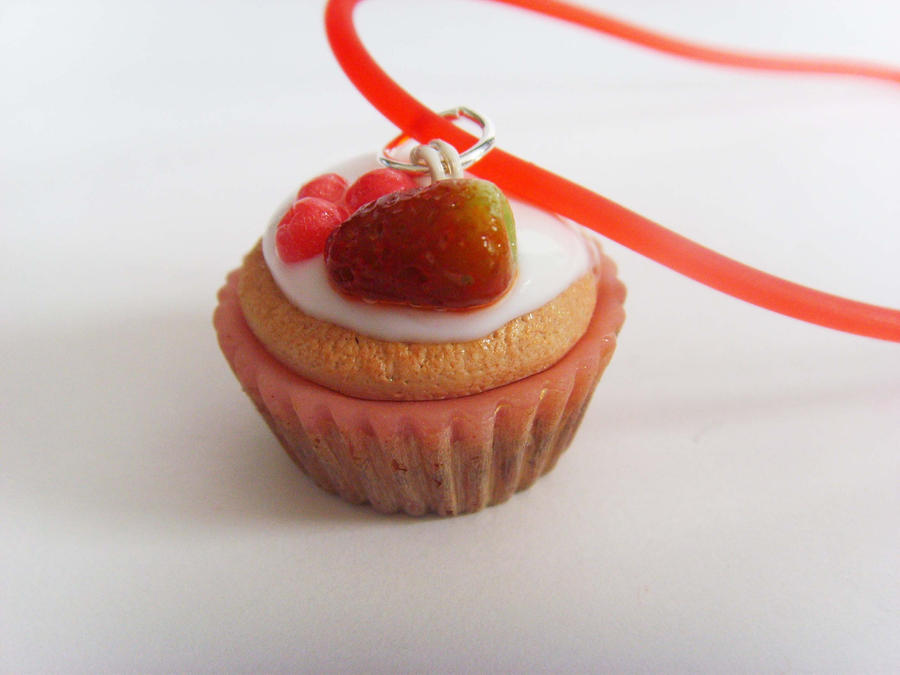 Strawberry Cupcake Necklace