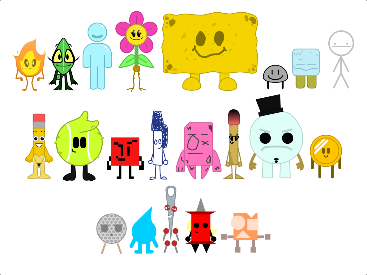 Two Design Bfdi Stylized BFDI - Season 1 Contestants by MadioTime2 on DeviantArt
