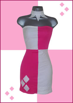 Pink and White Harley Quinn Dress