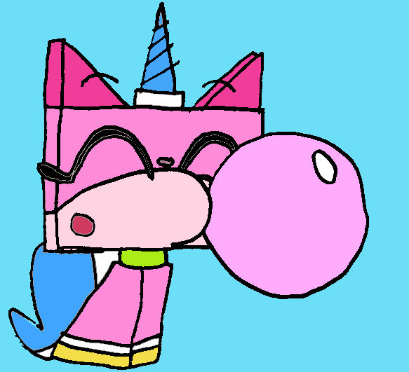 Unikitty blowing a pink bubble by greg10ory on DeviantArt