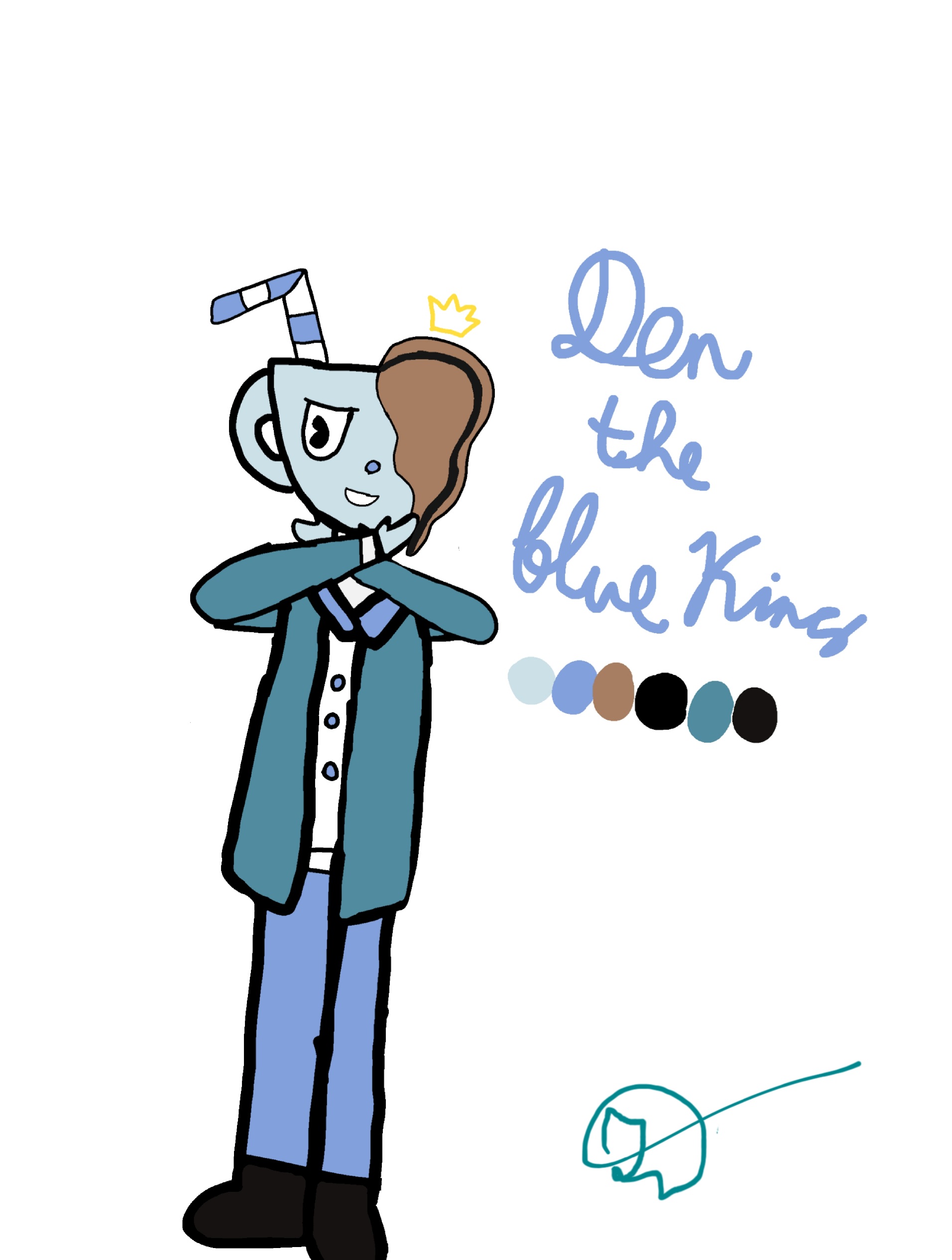 Cuphead fankids-Den the Blue king