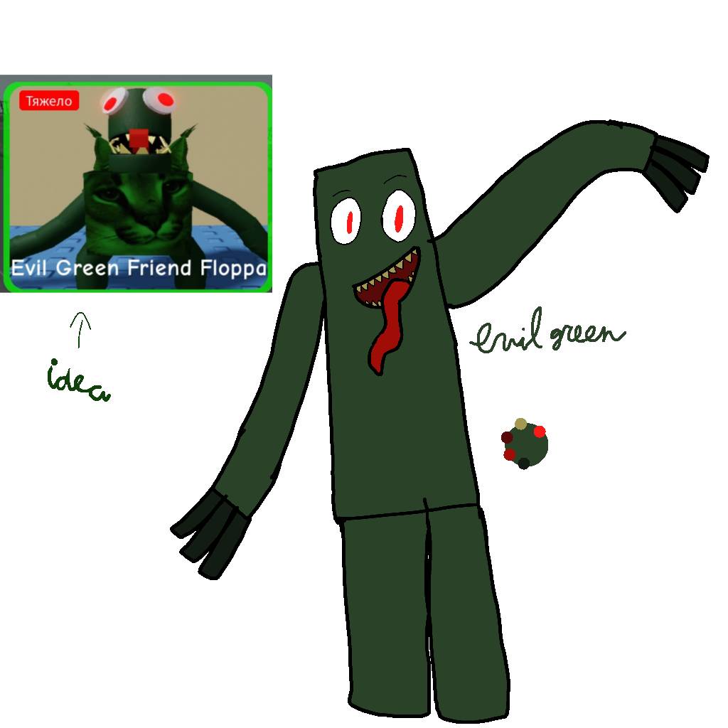 Rainbow friends oc-Evil Green
